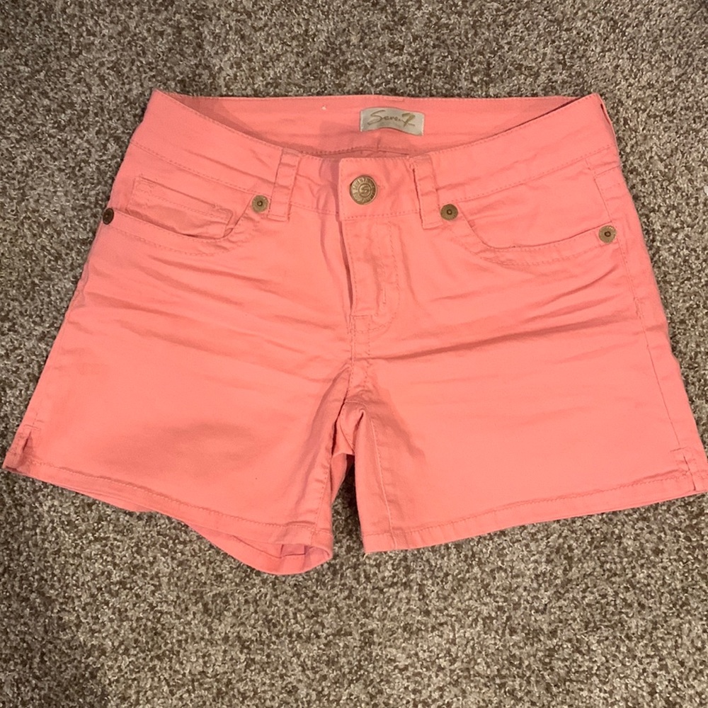 Like new coral pink Seven jean shorts
